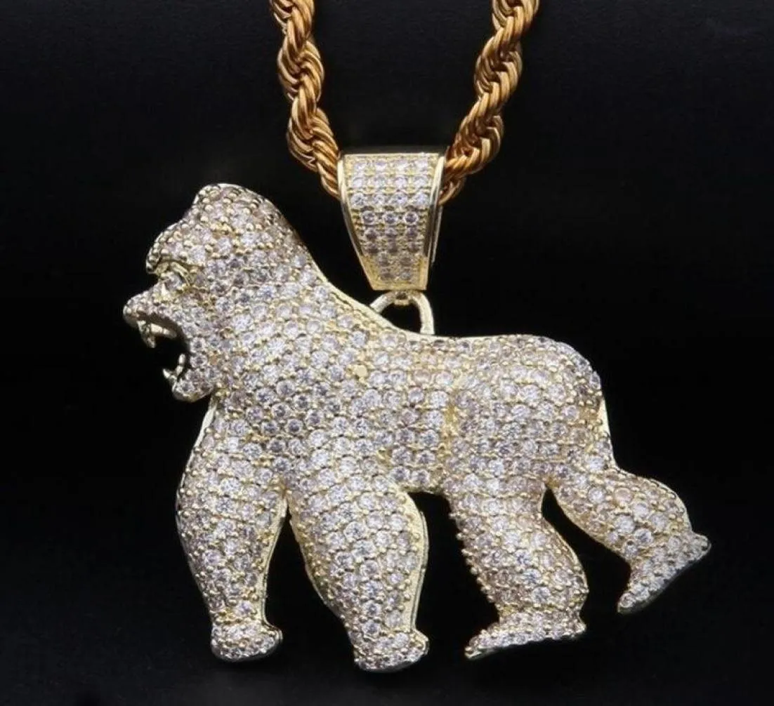 Pendanthalsband Hight Quality Classic Fashion Animal Gorilla Necklace High Metal Jewelry Gift Pendant Necklacespendant7485110