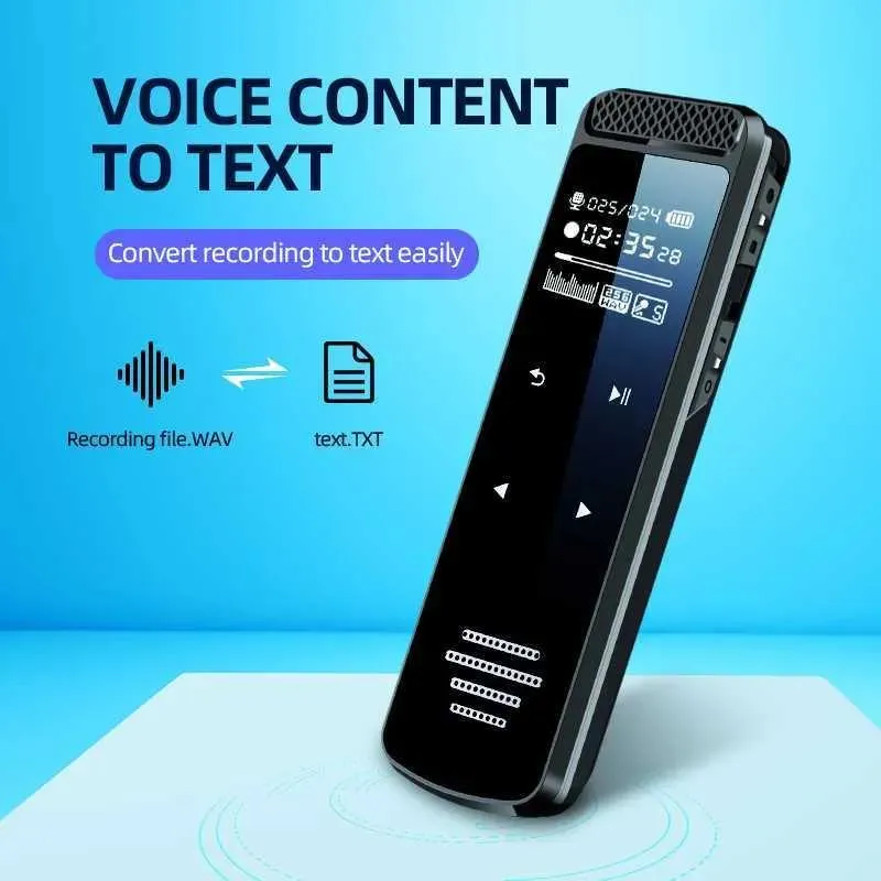 Recorder Digital Voice Recorder Pen with Screen Speaker Activated Dictaphone Audio Video Record Noise Reduce MP3 MP4 Player Long Distance W