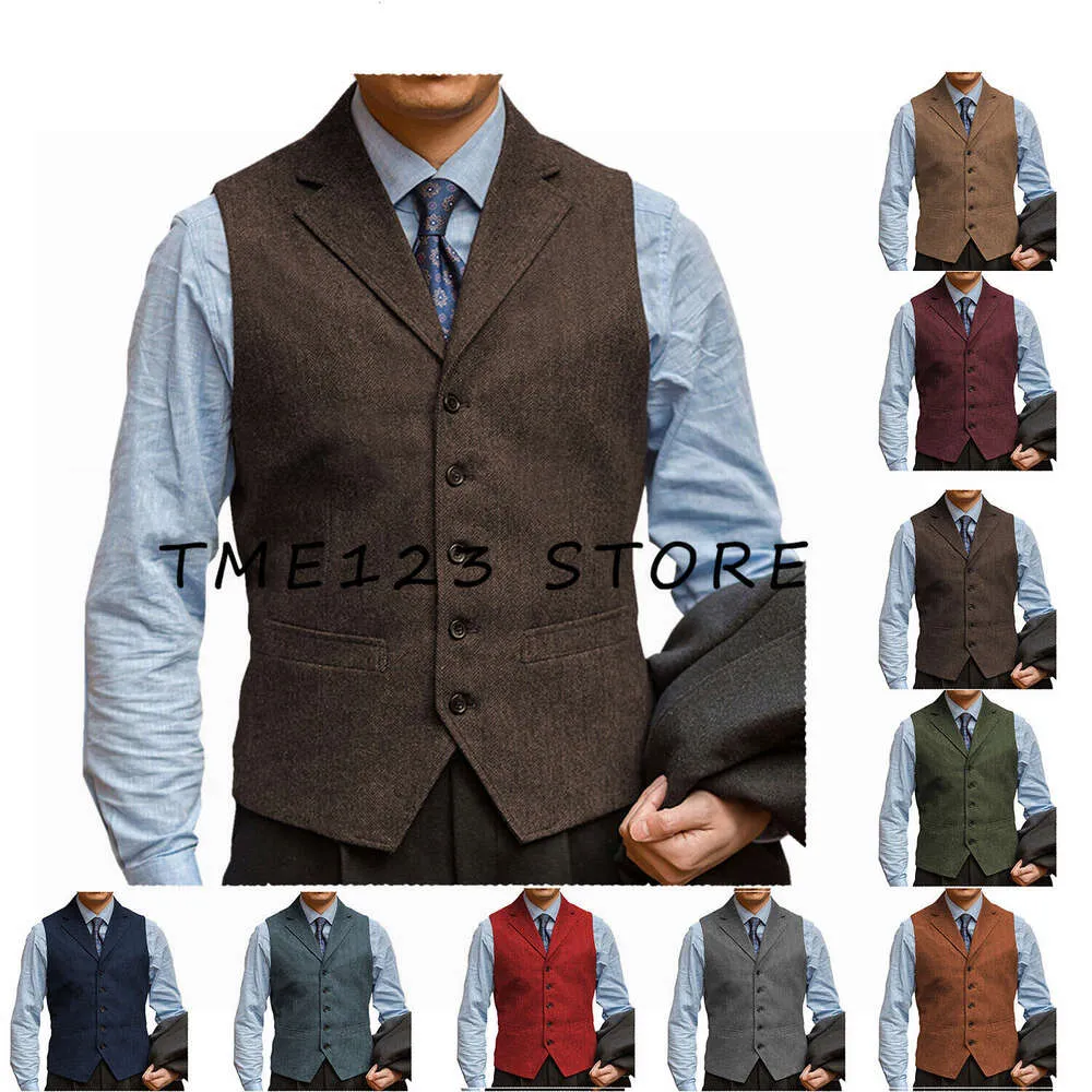 Mäns sillben enbröd V-ringad casual affärsväst Mens Designer Kläder Steampunk Working Vest