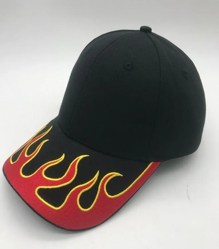 100 bomullsmärke Mens Baseball Caps Street broderi Flame Hip Hop Baseball Cap 2202246770116