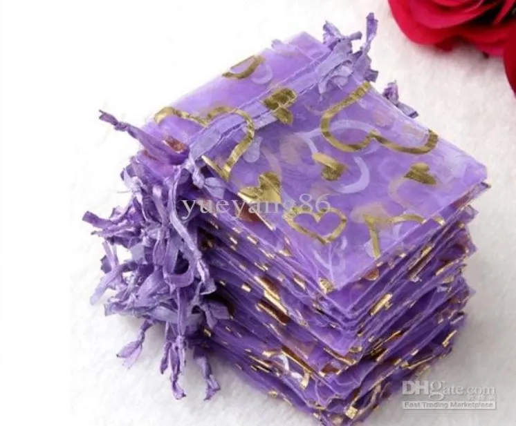 200 pezzi 34 portagioie viola sacchetti di gioielli in organza di lusso sacchetti di regali per anello sacchetti di favore della festa nuziale sacchetto con dolce hea7828348