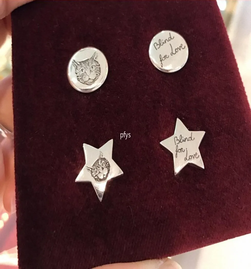 Dreadless Ear Nails Round Pentagram Silver 925 Thai Silver Retro Par Star Cat Ins Round Dreadless Ear Nails Dreadless Ear 1108409