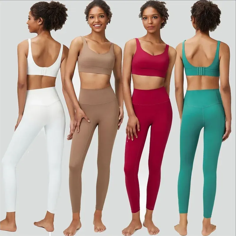 Ll feminino conjunto de yoga sutiã com leggings conjunto camisola treino conjuntos sutiãs com ginásio calça longa fitness cami casual verão c072 + nc069