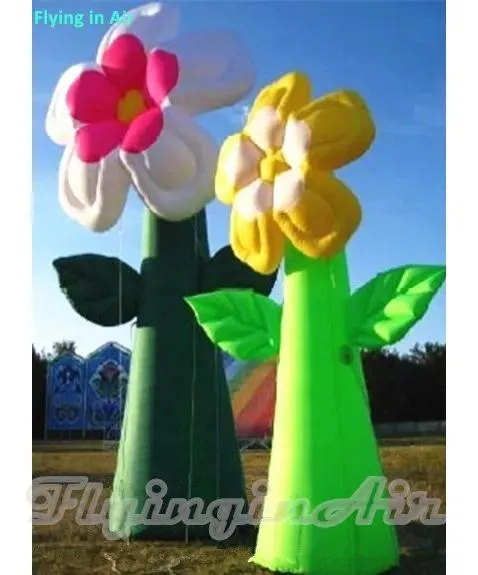 Couronnes de tournesol gonflables de fleurs multicolores personnalisées de 3m pour la décoration d'événements/scènes