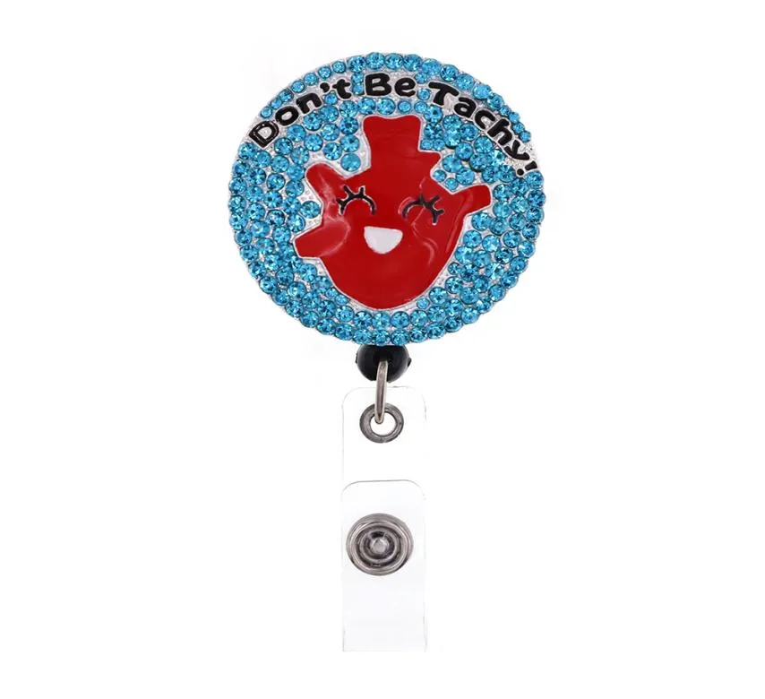 Porte-clés de style de mode Porte-badge rétractable en strass médical mignon pour accessoires de nom d'infirmière Bobine d'insigne avec pince crocodile5569368