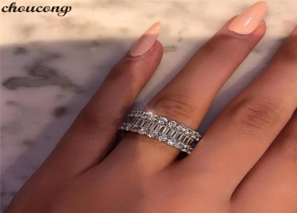 Vecalon Eternity Promise Ring 925 Sterling Silver Full Diamonds CZ Engagement Wedding Band Rings for Women Party Jewelry28006809434829