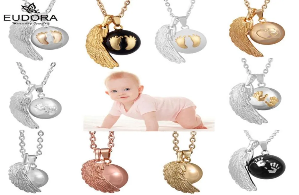 Eudora Angel Wing Baby Caller Подвеска Ожерелье Мода Беременность Мяч Ювелирные Изделия Chime Bola Подвески 45 дюймов Ожерелья Ювелирные Изделия Подарок 21968745