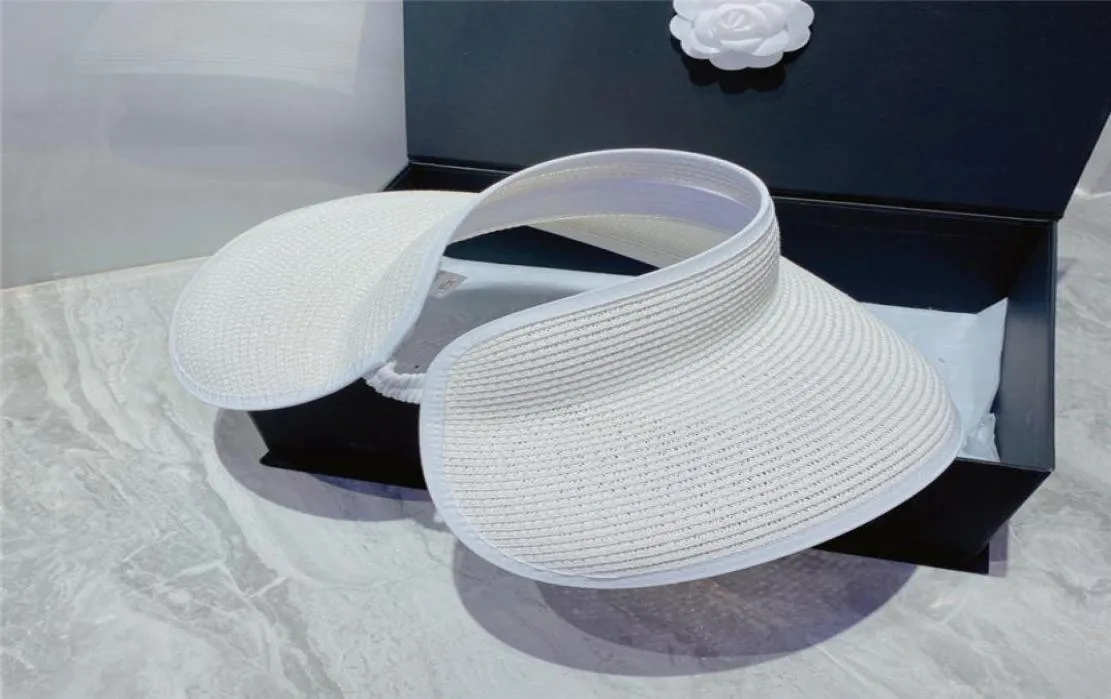 Fashion Visors Straw Sunhat Elastic Band Luxury Designer Visor Men Women Hats Caps Bucket Hat High Quality Wide Brim Cap Summer Re5968114