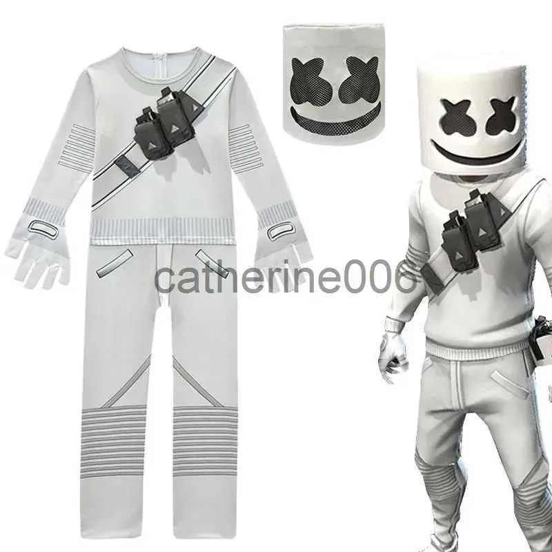 특별 행사 DJ Marshmello Costumes Jumpuits 키즈 광대 코스프레 옷 할로윈 크리스마스 의상 파티 게임 코스프레 Fortn