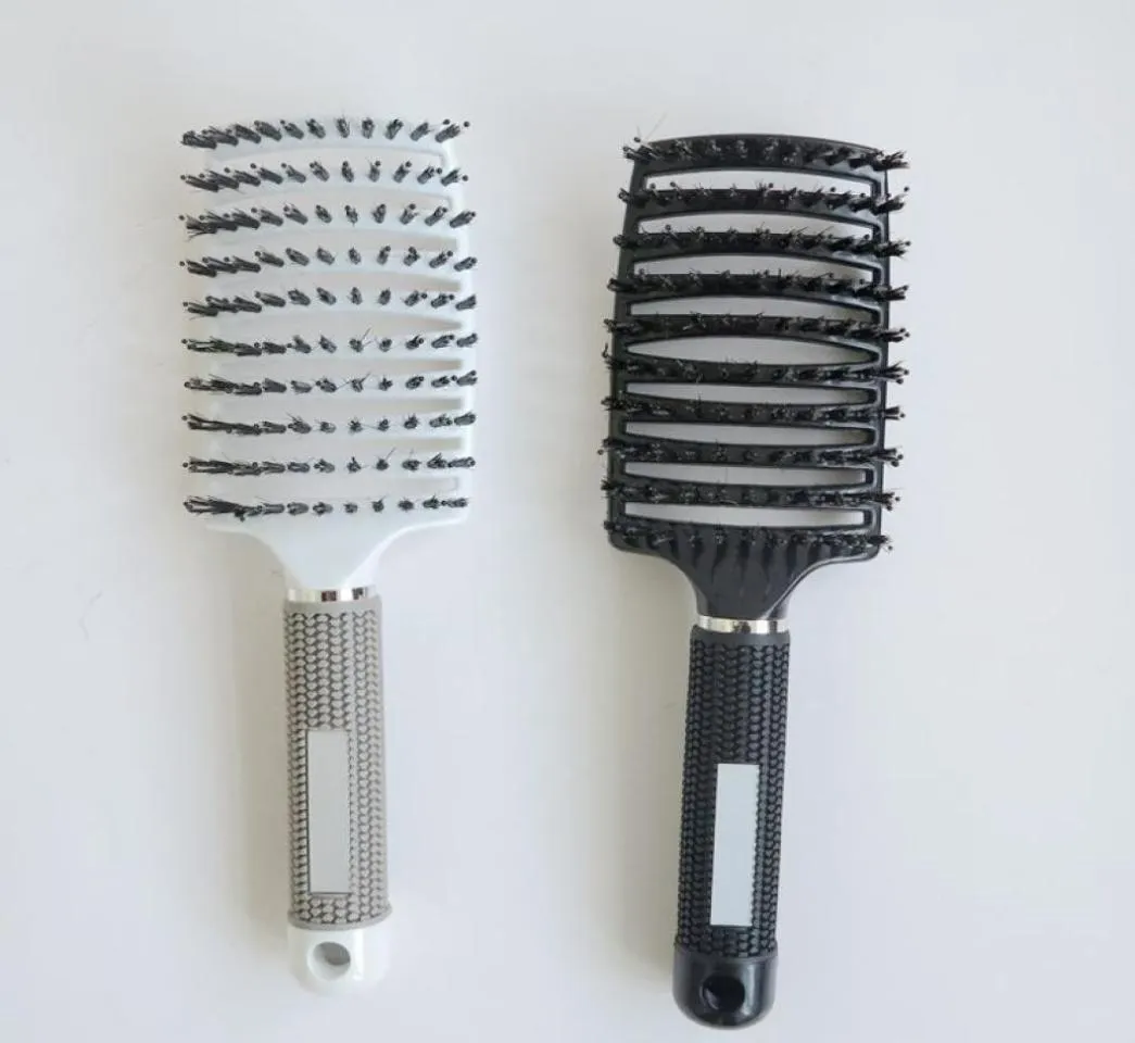 Neuer Borsten-Haarbürstenkamm für Haarverlängerungen, antistatisch, wärmegebogen, für Friseursalon, Haarstyling-Werkzeug, Reihenzinkenkamm, Plast8741153