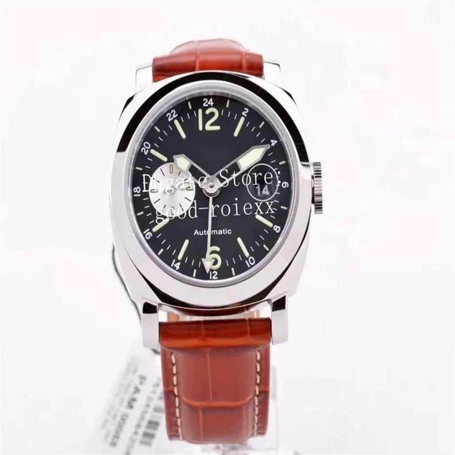 Business Watches Men Watch Black Dial Men's Automatic P 9000 Movement GMT Mechanical 088 Officine VS Leather Strap Pam VSF Ca269W