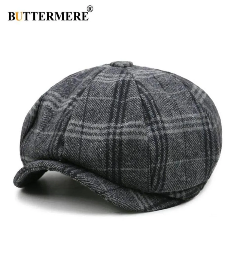 Sboy hats maślanki cap cap unisex beret wełna hat tweed gatsby ośmiokątna kraciastka kobiety vintage marka zimowa wiosna Bill223S5094379