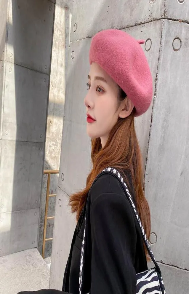 2020 Nowa wersja koreańska wszechstronna wełna beret jesienna zima ciepła siatka czerwona moda pączek czapka dyniowa spot9820412