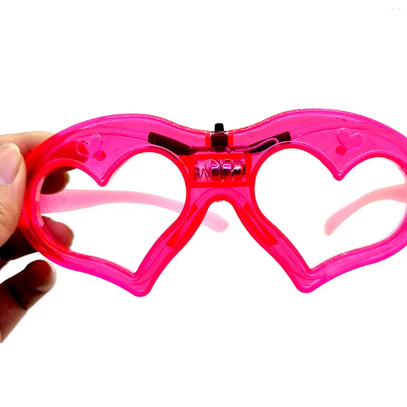Sunglasses Party Costume Glow In Dark Heart Shape LED Glowing Rainbow Window-shades Mask Glasses Festival Events Supplies Favor