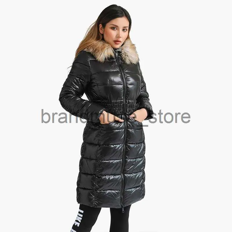 Women's Down Parkas SANTELON Winter Long Parkas For Women Thick Warm Coats Fashion Puffer Jackets With Fake Fur Hooded Adjustable Waist Clothing J231226