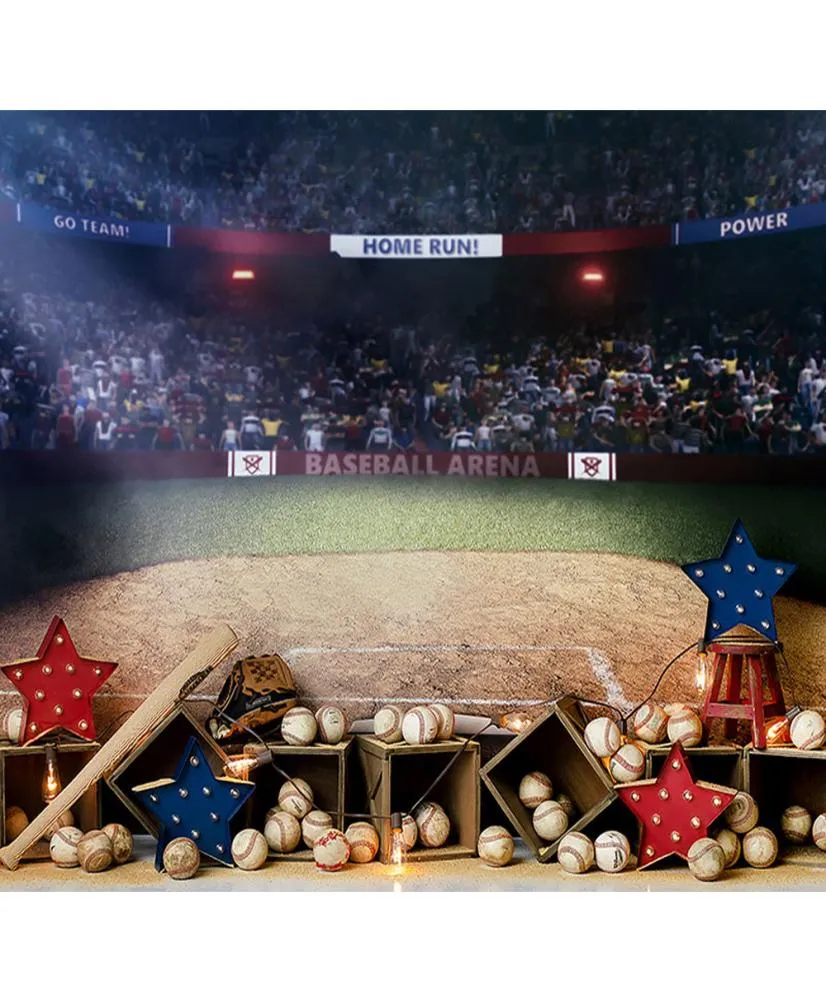 Baby Boy Kids Baseball Arena Pography Studio Backgrounds Printed Red and Blue Stars Newborn Po Shoot Backdrop9086502