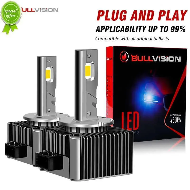 Koplampen Nieuwe BullVision D1S LED -koplampen Hid D3S D2S D4S D4R D8S D1R D2R D3R Turbo LED 40000lm CSP CSP 6000K Wit 8000K 70W 90W Plug PL