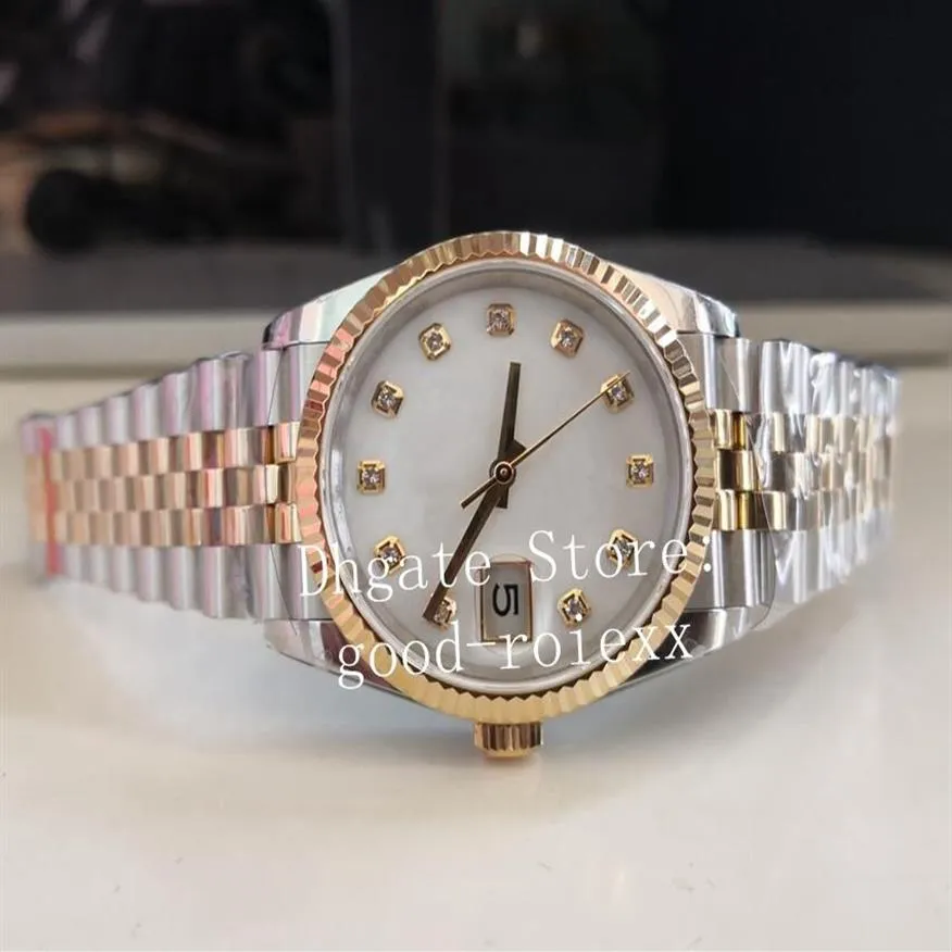 36mm 중형 남성 시계 여성 시계 여성 BP Wimbledon Mother of Pearl Automatic 2813 Jubilee Bracelet Men Sapphir2987