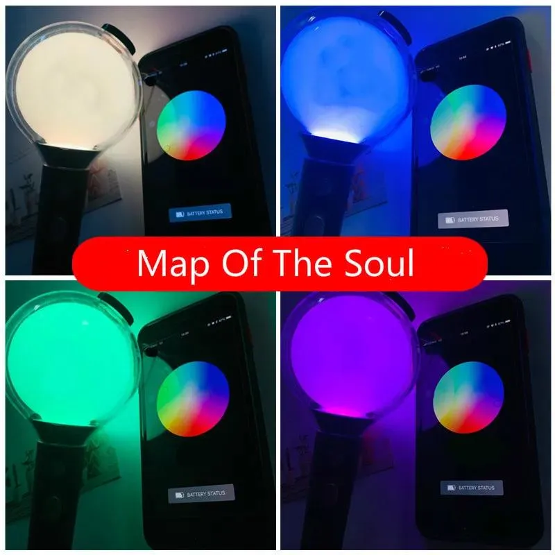 Pinnar LED Light Sticks Kpop Army Bomb Lightstick Ver.3 Ver.4 SPECIAL EDITION SEMAP OF Soul Concert Lightstick med Bluetooth PO -kort