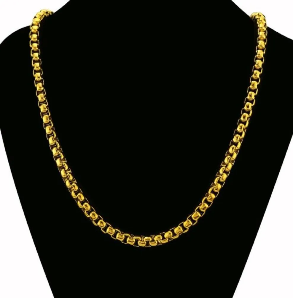 24quot Long Domineering Men039S Box Chain 18K Yellow Gold Filled Hip Hop Mens Necklace 8mm Wide Chain Birthday Gift5809916