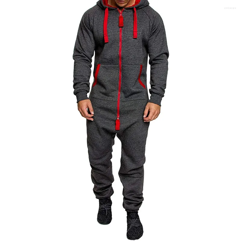 Survêtements pour hommes Automne et hiver Mens capuche couleur contrastante sport polaire combinaison personnalisée camouflage imprimé costume décontracté pour hommes