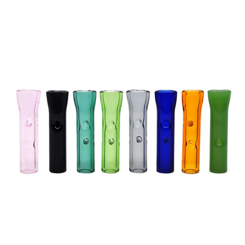 Colorful Thick Glass Filter Tip Smoking Accessories 1.42Inches Length One Hitter Pipes Accepted Tobacco Dry herb filters VS Water Pipe