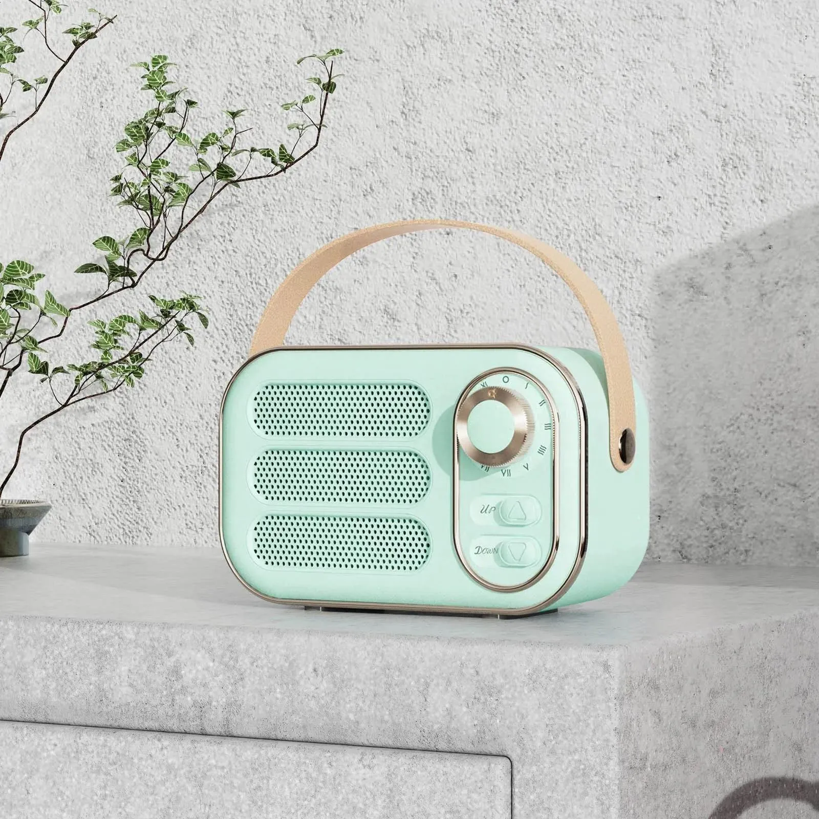 Högtalare Retro Wireless Bluetooth Högtalare Retro Decor Cute Vintage Kitchen Desk Bedroom Office Party Högtalare för iOS Android -enheter