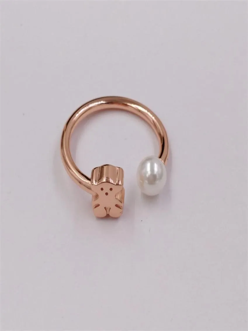 Charms Jewelry Rose Gold Dolls Boho Style 925 Strerel Srebrny Niedźwiedź Pierścienie dla kobiet mężczyzn Zestawy palców dziewcząt WEDDI5170181