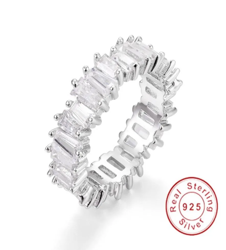 Estilo 925 prata simulada pintura diamante anel de dedo completo jóias de noivado feminino banda empilhamento cz anel para casamento 5383937