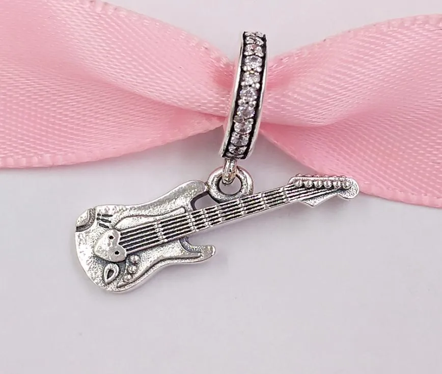 Andy Jewel 925 Sterling Silver Beads Electric Guitar Dangle Charm Tarms يناسب أساور المجوهرات على الطراز الأوروبي 798788C011967049