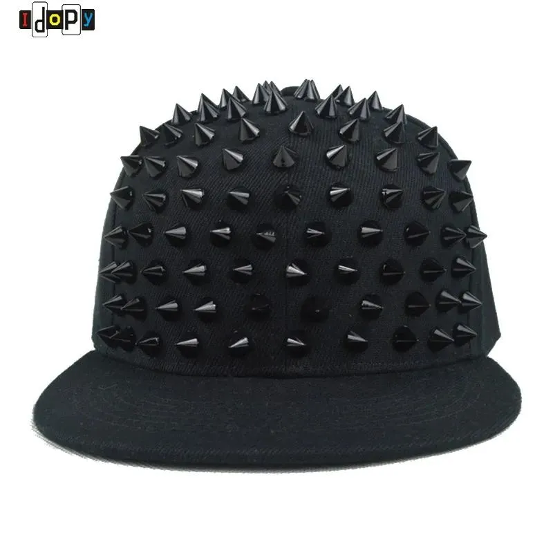 CAPS UNISEX COMOLL CASUAL CASQUETTE Punk Hedgehog Hat Personlighet Jazz Snapback Spike Studded Rivet Spiky Baseball Cap för Hip Hop Rock