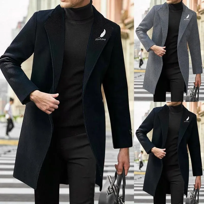 Kurtki męskie zima gruba marna męska ciepła płaszcz klapa szczupła kurtka Środkowa długość odzieży ulicznej moda 2023 odzież męskie męskie