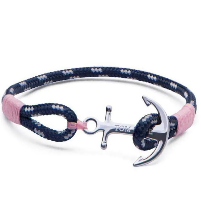 Tom Hope Braccialetti con ciondoli Braccialetti con corda di navigazione per uomo Bracciale artigianale con corda rosa Braccialetti con ciondoli vintage Regalo di Natale7654869