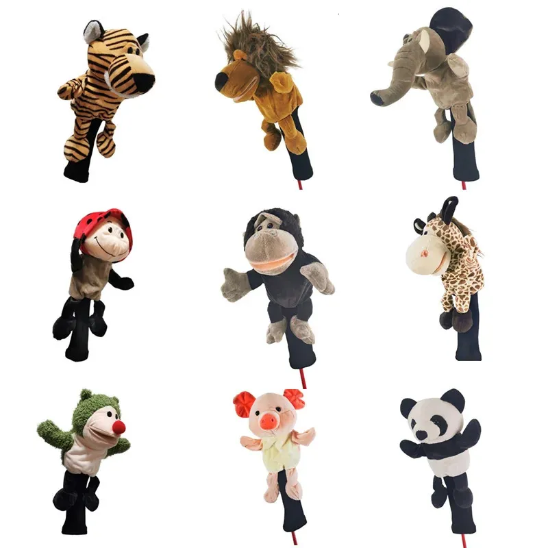 Cute cartoon animals Golf Club Head Covers Wood Head covers Driver Cover Plush doll protective cover 231225
