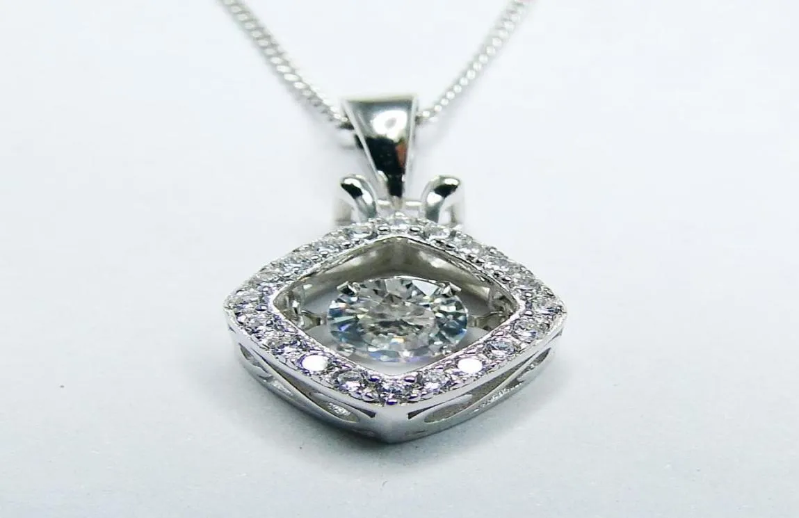 Hochwertiger CZ-Stein-Anhänger aus 925er Sterlingsilber, tanzender Diamant, tanzender CZ-Anhänger für Frauen, Halskette als Verlobungsgeschenk 2105247699874