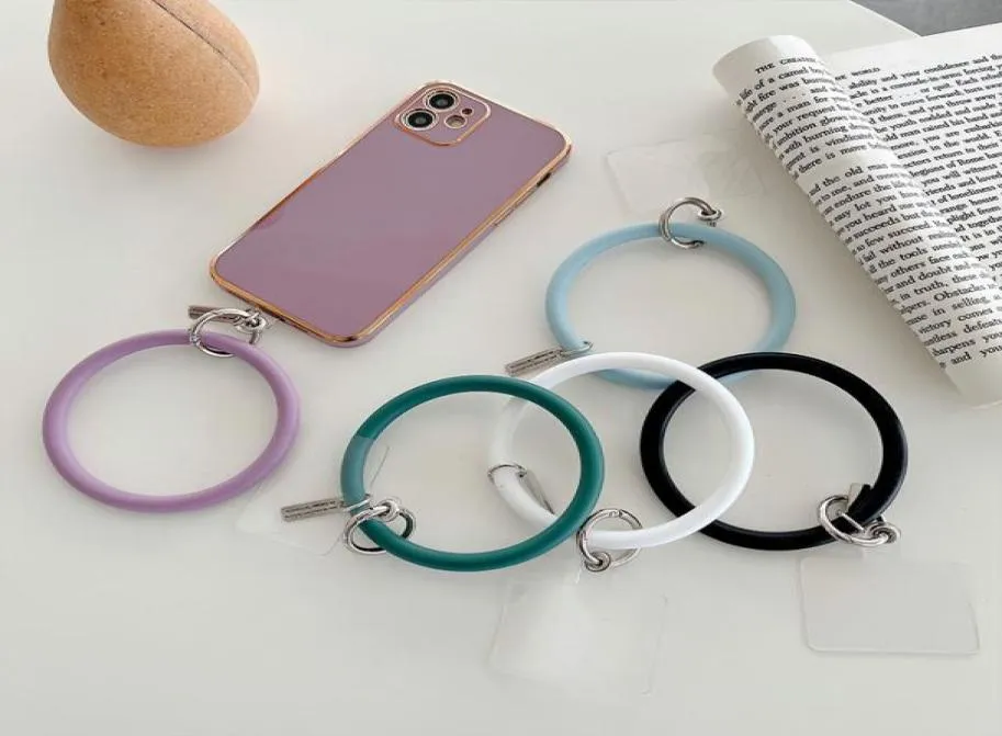 Anneau de suspension universel, étui de téléphone portable, Bracelet en Silicone, lanière anti-perte, grand anneau, porte-clés 7622985