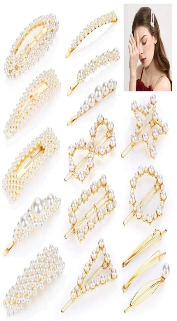 16 pièces pince à cheveux perle pour cheveux élégant épingle à cheveux Snap Barrette pinces à cheveux conception coréenne épingles à cheveux pour accessoires de cheveux Women2350308