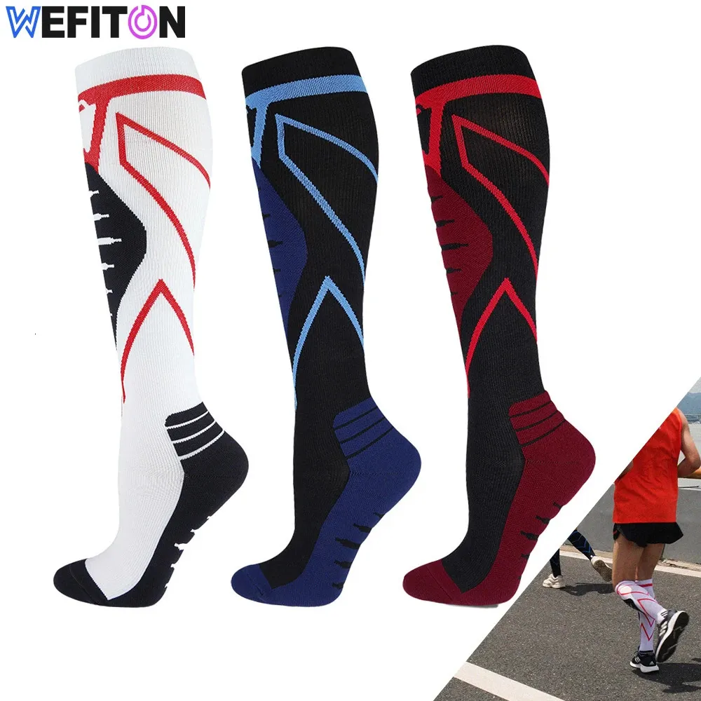 1Pair Compression Socks for Men Women 20 30 mmHg Knee High Support Athletic Sports Travel Running Nurses 231225