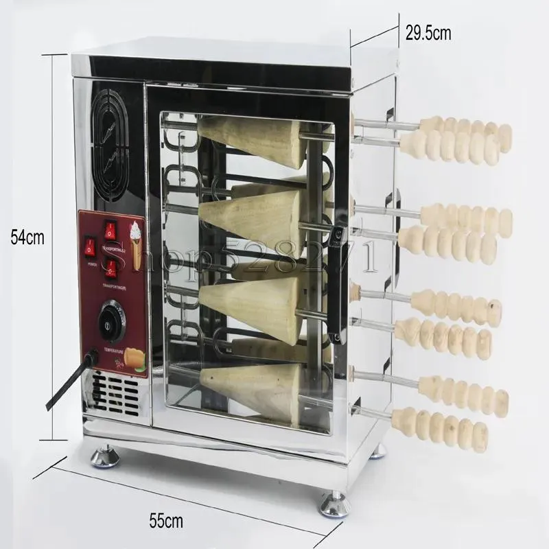 오븐 새로운 8 롤러 나무 롤 헝가리 헝가리 케이크 그릴 굴뚝 케이크 제조 기계