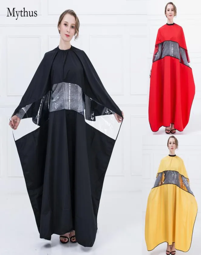 Nyaste professionella Haridressing Cape Waterproof Polyester Cloth frisyren Cutting Gown Salon Cape med transparent visning Wind7114684