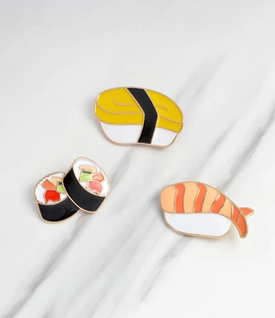 Qihe Jewelry Brooches Pins Sushi Japanine Enamel Pin Lapel Pin for Women Jacketバックパックトートバッグ装飾アクセサリー7982649