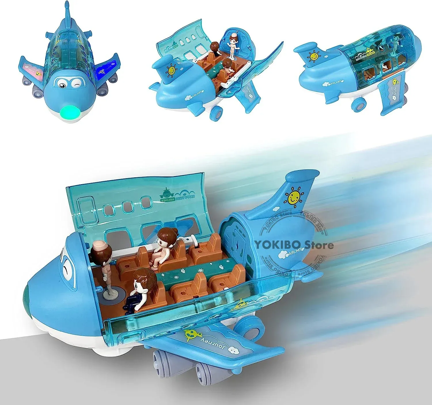 Kinderen Vliegtuig Speelgoed Bump Go met Lichten Geluiden Spelen Voertuig Speelgoed voor Jongens Meisjes 3 12 Vliegtuigen Baby 231225