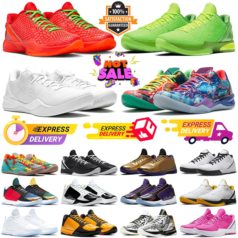 6 Reverse Grinch Basketball Shoes What the Men Triple White Mambacita Bruce Lee Big Stage Chaos 5 Protro Rings Metallic Gold Mens Trainers Sport Outdoor Sneakers