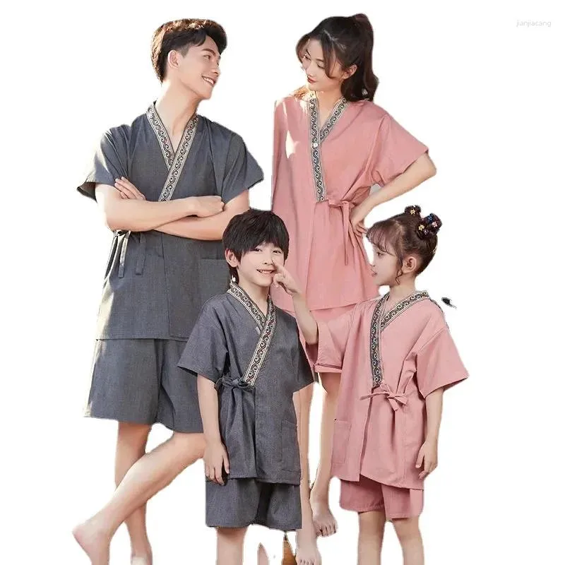 Damska odzież sutowa H4554-5965 Bawełniana kimono szlafrok letni krótkie szorty domowe