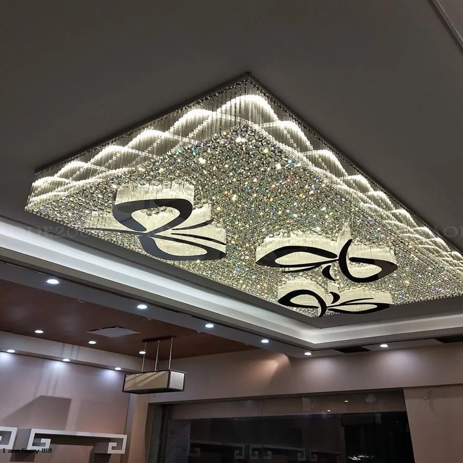 Lampadario di cristallo a LED personalizzato grande lampadario da ingresso el plafoniere gioielleria lampade ville soggiorno ristorante sala banchetti Proj240Z