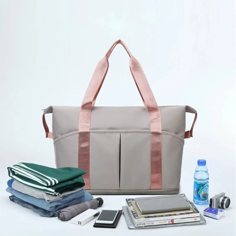 Женская дорожная спортивная сумка, большая расширяемая сумка для выходных, спортивная сумка для тренировок, ночная сумка для мамы, больничная сумка 231226