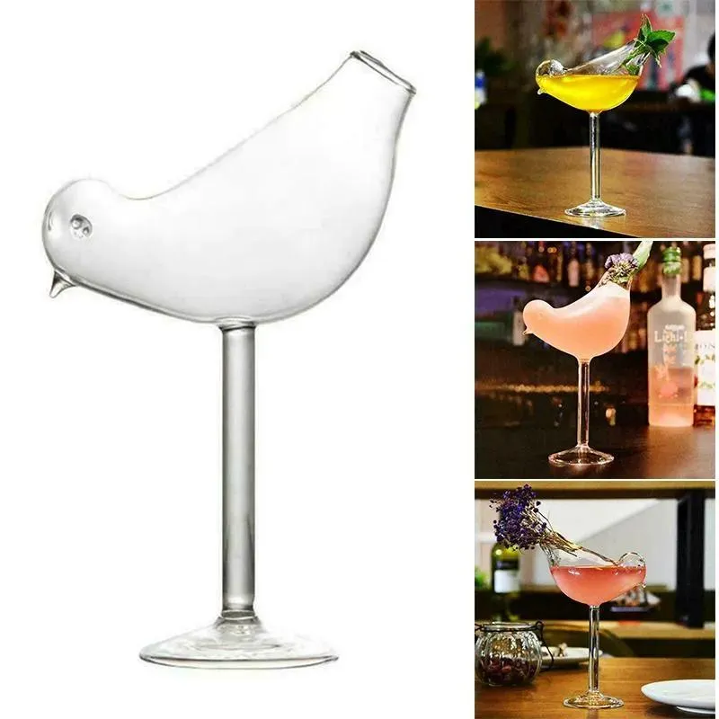 Glasses Wine Glasses Bird Shaped Glass Cup Whiskey Drinking Clear Cocktail 1/2pcs Vasos YE