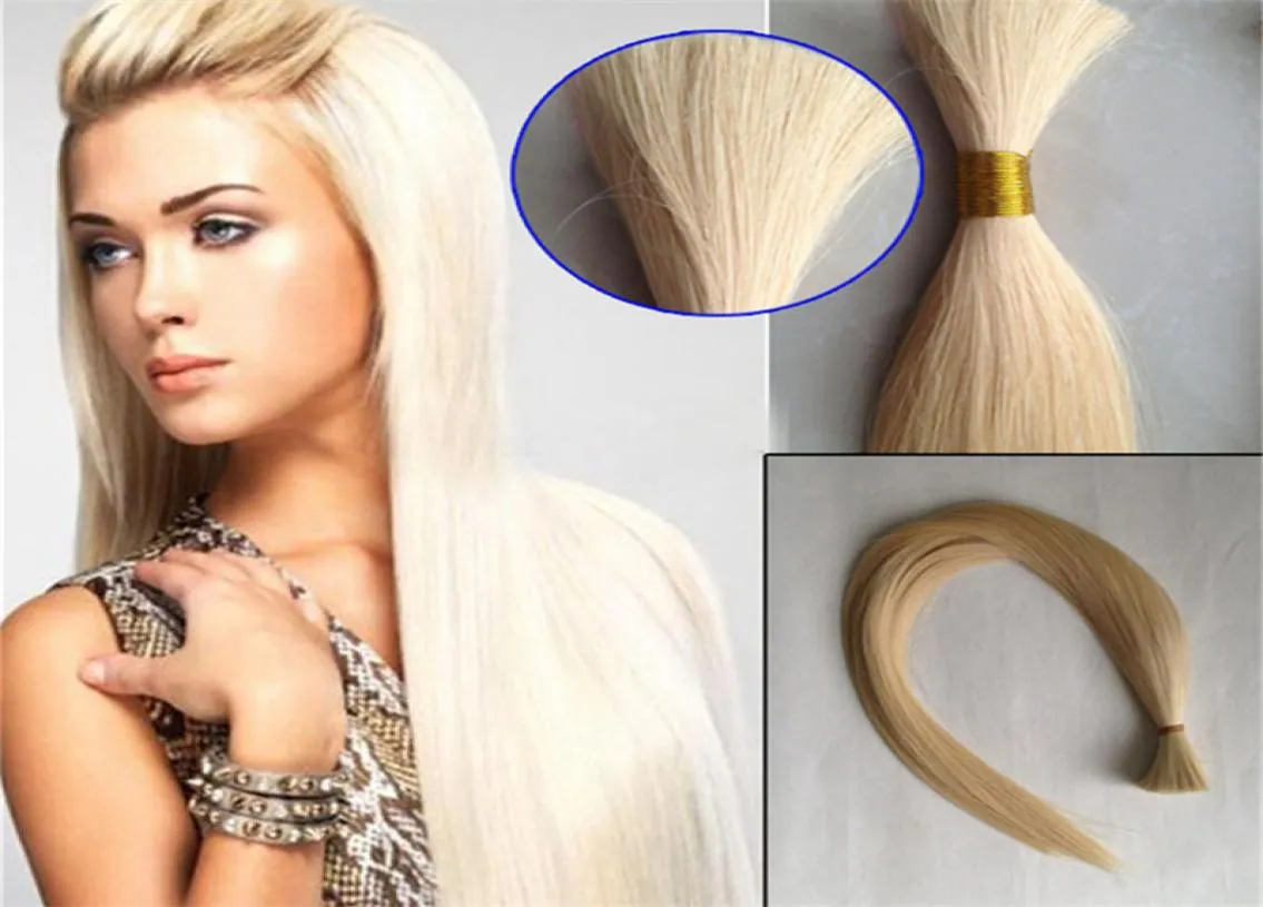 100 g di capelli umani intrecciati alla rinfusa dritta capelli brasiliani blond blond alla rinfusa 100 capelli crudi naturali6407035