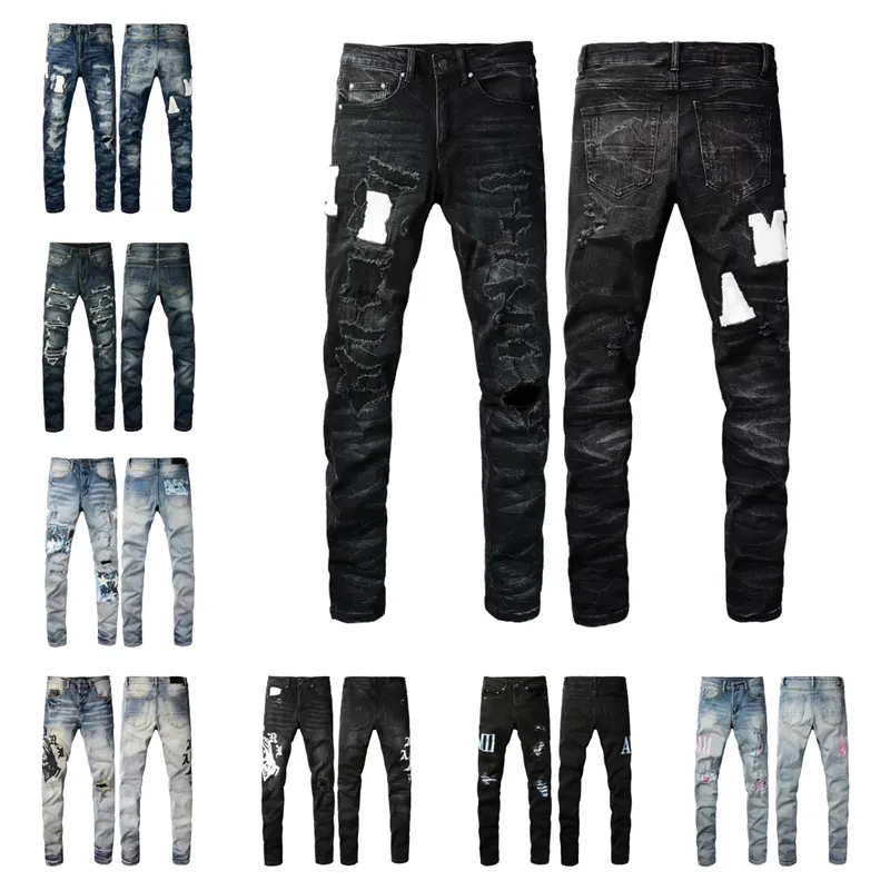 2023 Luxurys Designers Jeans Frouthed France Fashion Pierre Straight Men's Biker Hole Stretch Denim Casual Jean Men Skiny Pants Elasticit 28-40