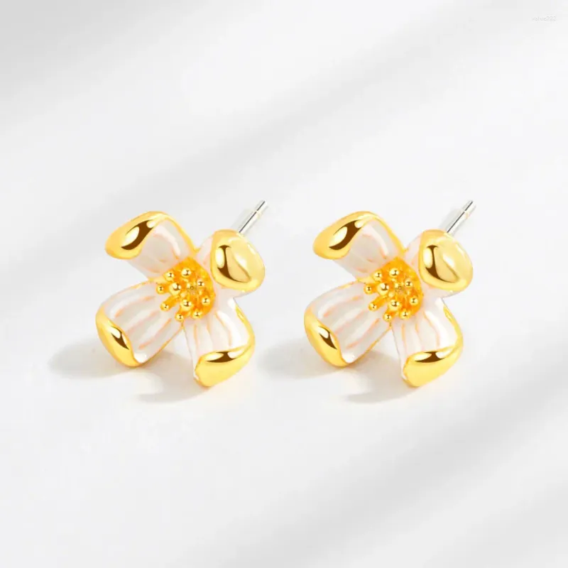 Stud Earrings Cute Daisy Small For Women Yellow Flowers Tiny Female Ear Rings Jewelry 2023 Aretes De Mujer